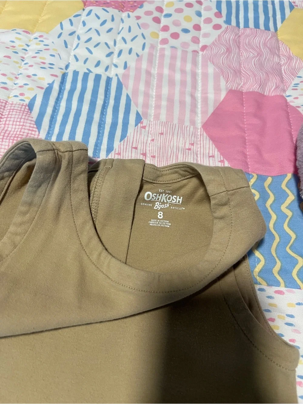 OshKosh B'gosh Sleeveless Pleated Hem Dress in Tan